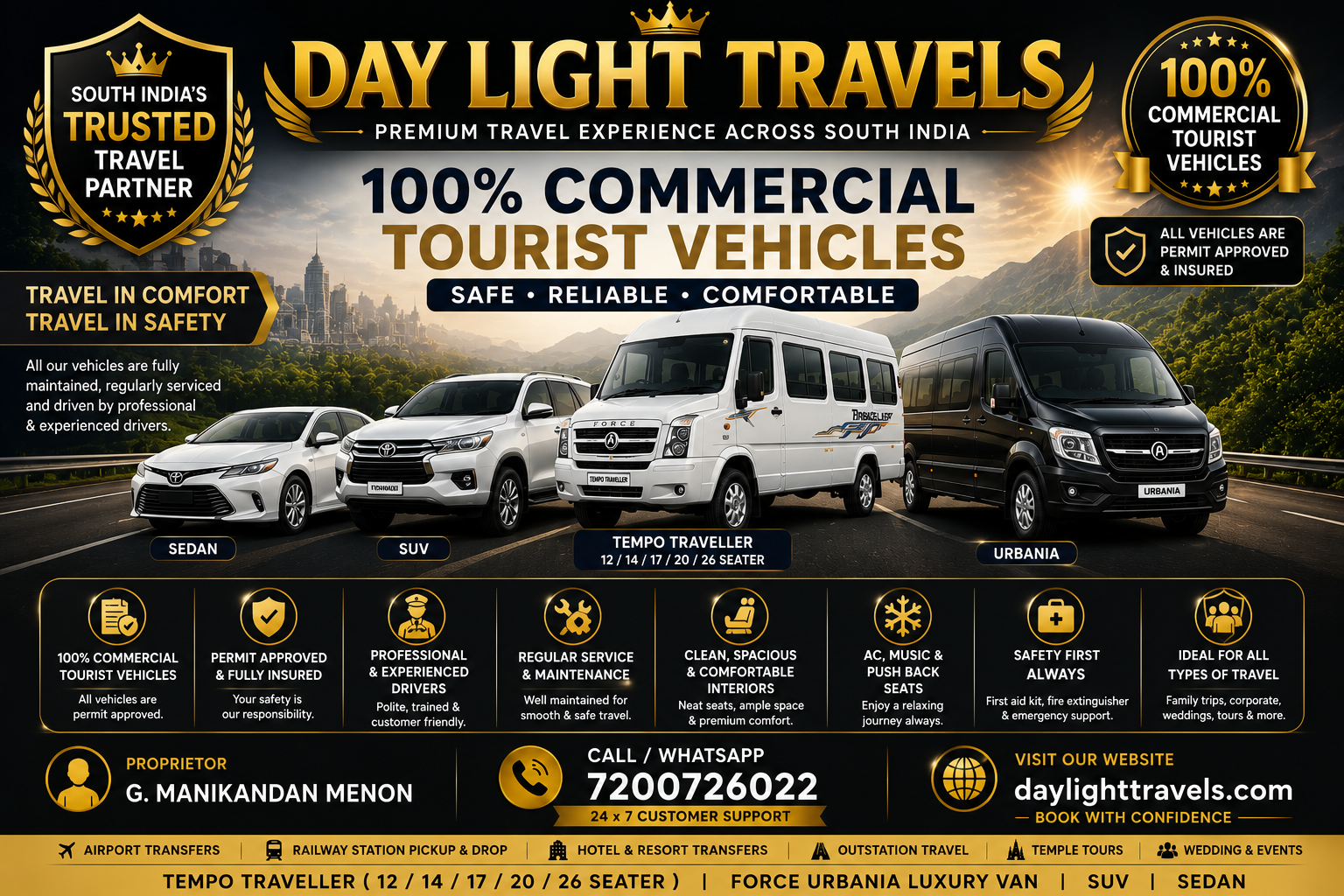 100 Percent Commercial Tourist Vehicles