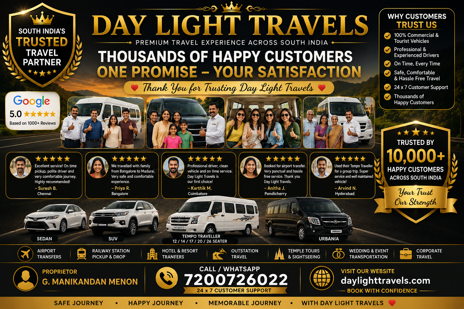 Customer Trust Day Light Travels