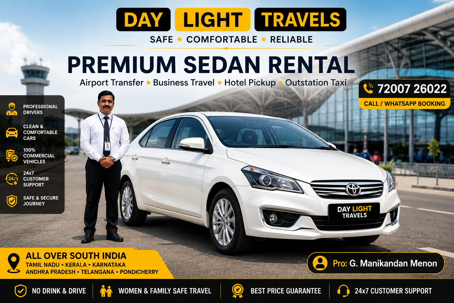 Sedan Car Rental South India