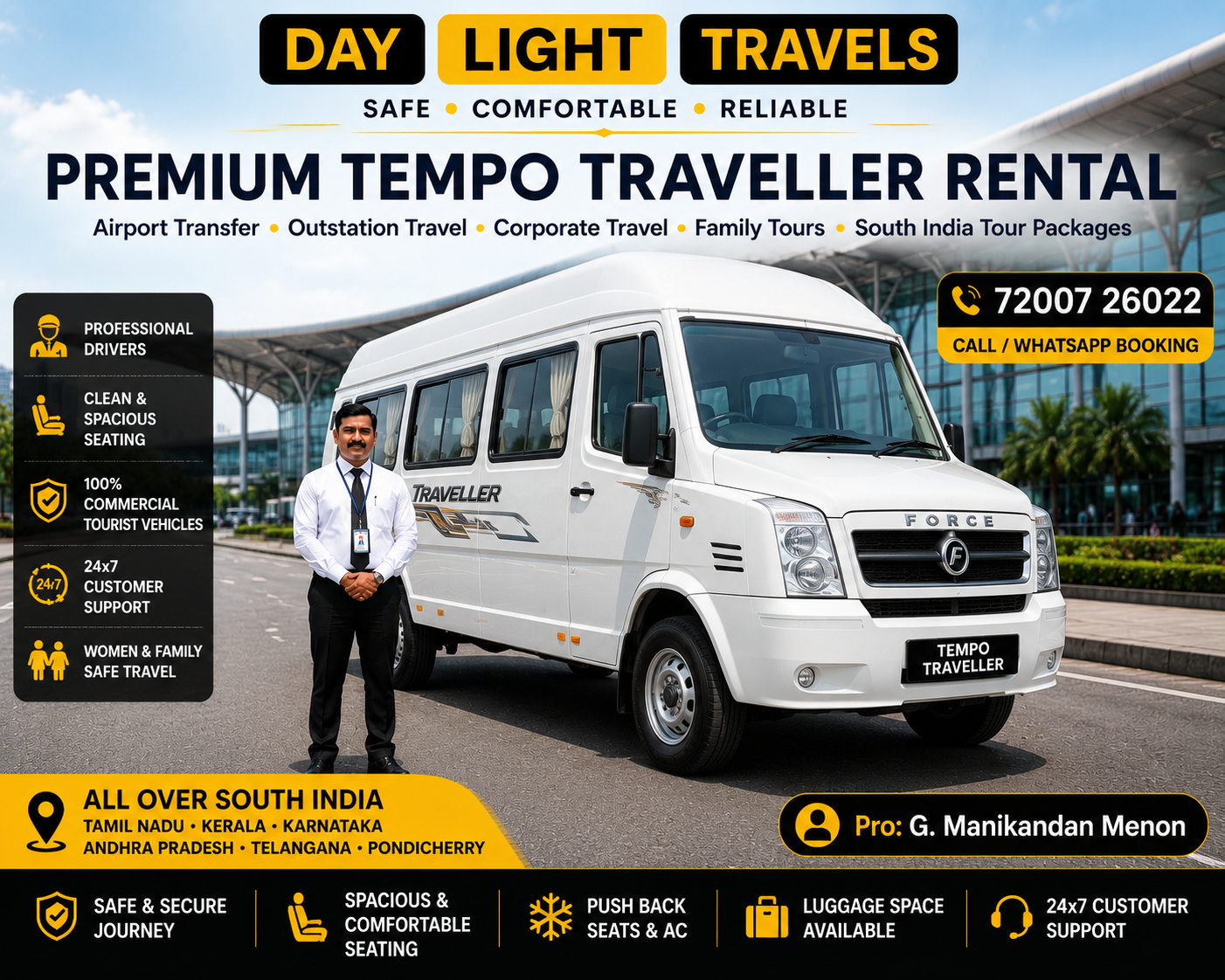Luxury Tempo Traveller Rental South India