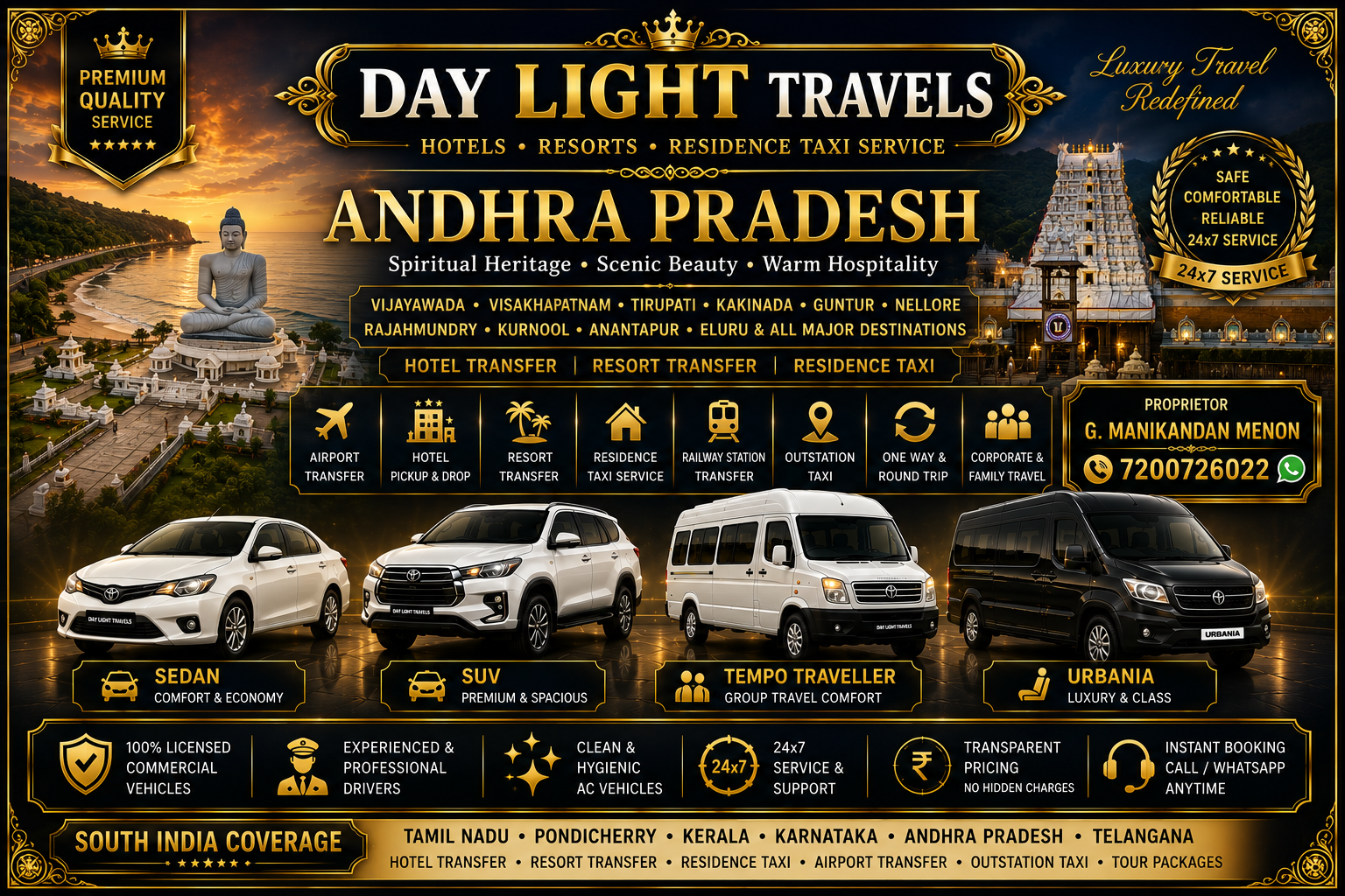 Andhra Pradesh Hotels Resort Residence Taxi Service